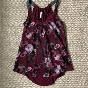 Xhilaration Purple Flower Tank Top Size S